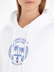 Tommy Jeans White Palm Print Hoodie - Image 3 of 6
