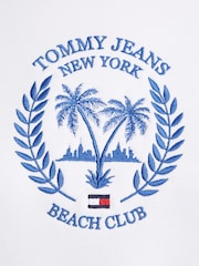 Tommy Jeans White Palm Print Hoodie - Image 6 of 6