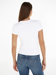 Tommy Hilfiger White Slim Essential Rib T-Shirt - Image 2 of 6