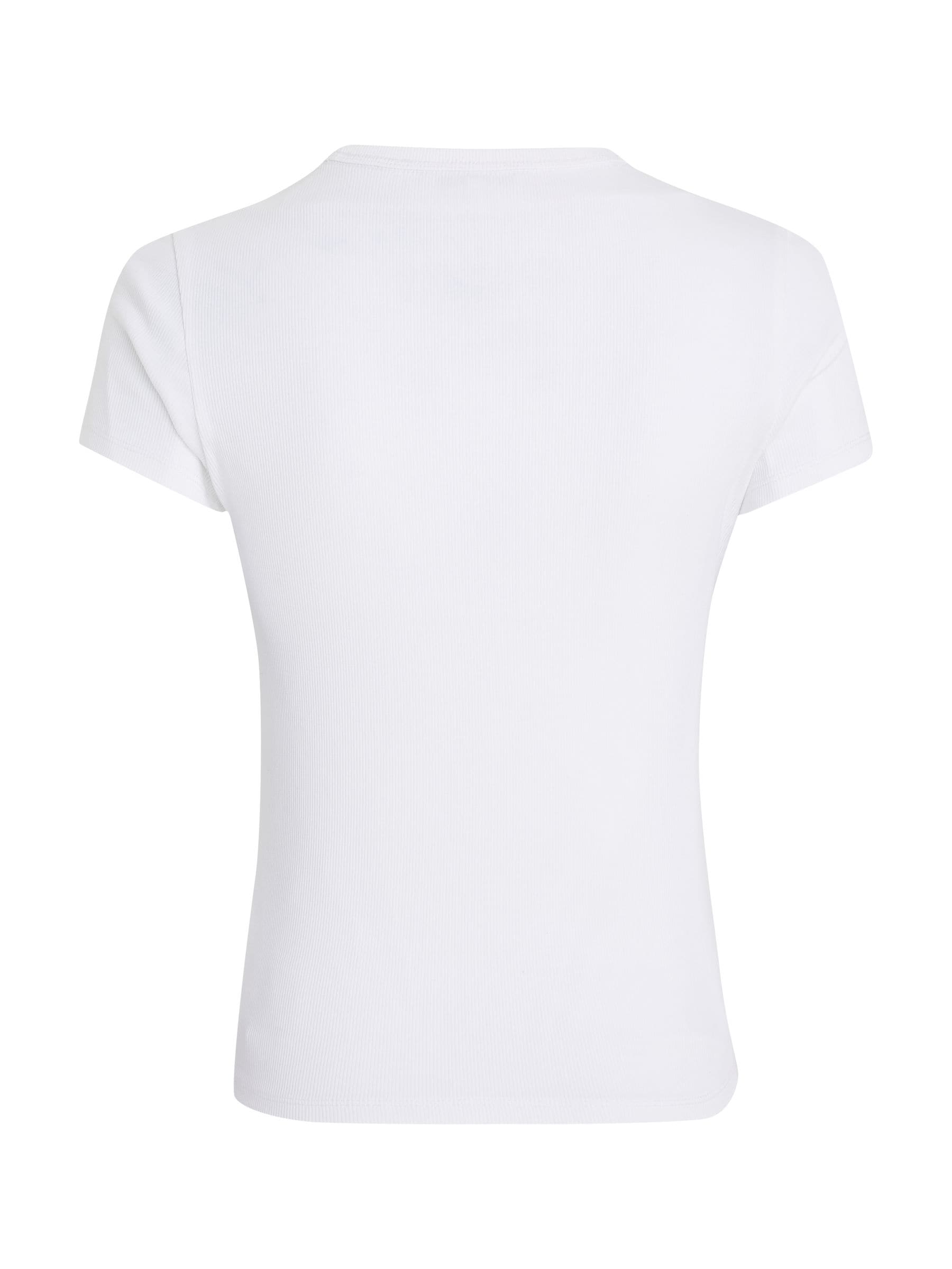 売れ筋商品|||トミーヒルフィガー Tシャツ レディース トップス SLIM ESSENTIAL  - Basic T-shirt - white Buy Tommy Hilfiger White Slim Essential Rib T-Shirt from