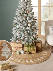 Natural Jute Scandi Christmas Tree Mat - Image 1 of 3