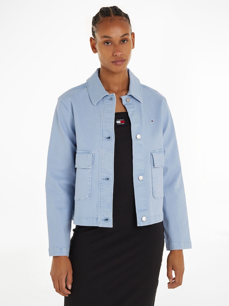 Tommy Jeans Blue Cotton Jacket - Image 1 of 6