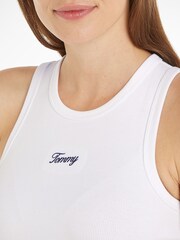 Tommy Jeans White Slim Fit Tank Top - Image 3 of 6
