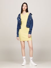 Tommy Jeans Yellow Rib Tank Bodycon Dress - Image 1 of 6