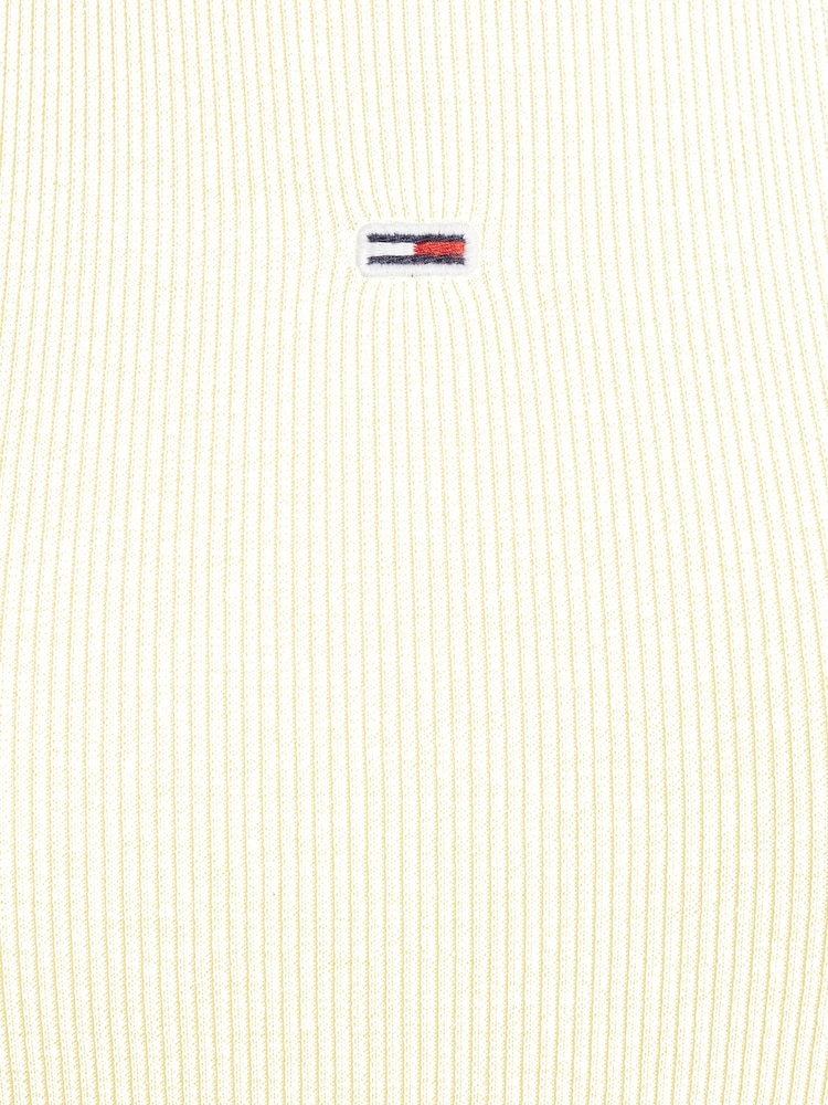 Tommy Jeans Yellow Rib Tank Bodycon Dress - Image 6 of 6