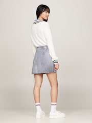 Tommy Jeans White Mini Gingham Skirt - Image 2 of 6