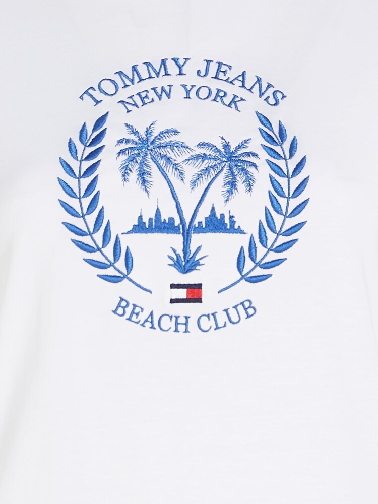 Tommy Jeans White Palm Print 100% Cotton T-Shirt - Image 6 of 6