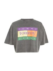 Tommy Jeans Grey Oversized Crop 100% Cotton T-Shirt - Image 5 of 6