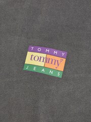 Tommy Jeans Grey Oversized Crop 100% Cotton T-Shirt - Image 6 of 6