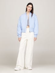 Tommy Jeans Blue Mom Fit Bomber Jacket - Image 3 of 10