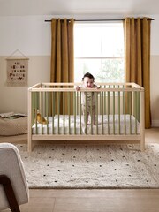 Mamas & Papas Natural Moss Green Solo Cot Bed - Image 2 of 9