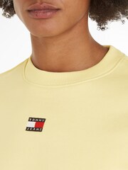 Tommy Jeans Yellow 100% Cotton Boxy Badge Sweatshirt - Image 3 of 6
