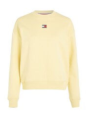 Tommy Jeans Yellow 100% Cotton Boxy Badge Sweatshirt - Image 4 of 6