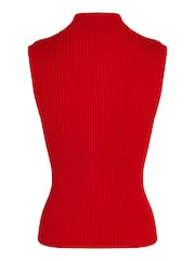 Tommy Jeans Red Zip Badge Sweater Vest - Image 5 of 6
