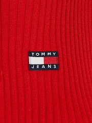 Tommy Jeans Red Zip Badge Sweater Vest - Image 6 of 6
