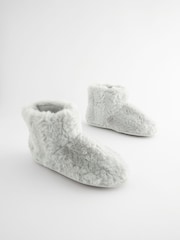 Grey Faux Fur Boot Slippers - Image 3 of 7