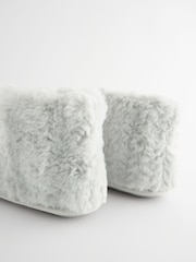 Grey Faux Fur Boot Slippers - Image 5 of 7