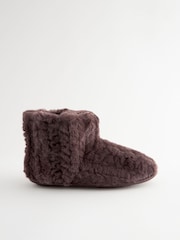 Chocolate Brown Faux Fur Boot Slippers - Image 4 of 7