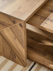 Dark Bronx Bronx Marquetry Oak Effect Set of 2 Nesting Coffee Tables - Image 3 of 7