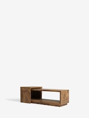 Dark Bronx Bronx Marquetry Oak Effect Set of 2 Nesting Coffee Tables - Image 5 of 7