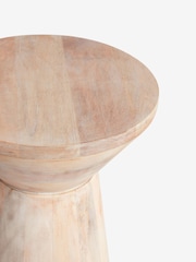 Light Mango Wood Large Trumpet Plinth Side Table - Image 2 of 3