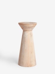 Light Mango Wood Large Trumpet Plinth Side Table - Image 3 of 3