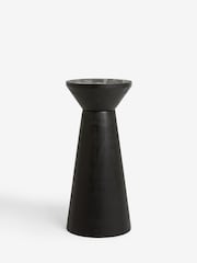 Black Mango Wood Large Trumpet Plinth Side Table - Image 3 of 4