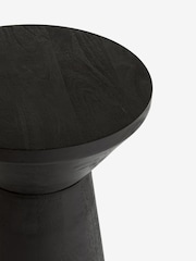 Black Mango Wood Large Trumpet Plinth Side Table - Image 4 of 4
