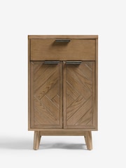 Natural Tetbury Solid Oak and Veneer Space Saving Small Slim Sideboard - Image 5 of 9