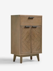 Natural Tetbury Solid Oak and Veneer Space Saving Small Slim Sideboard - Image 7 of 9