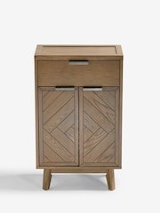 Natural Tetbury Solid Oak and Veneer Space Saving Small Slim Sideboard - Image 8 of 9