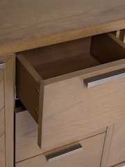 Natural Tetbury Solid Oak and Veneer Space Saving Large Slim Sideboard - Image 12 of 12
