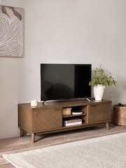 Natural Tetbury Solid Oak and veneer Up to 65 inch TV Unit - Image 2 of 9