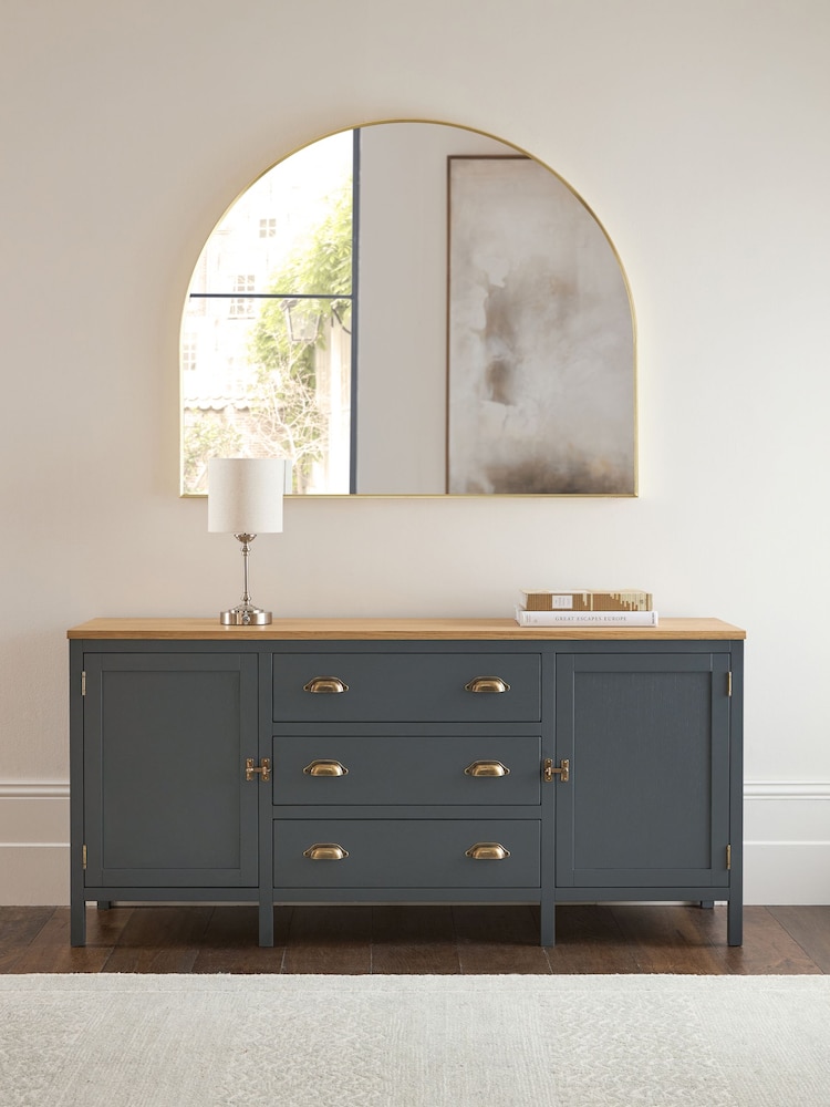 Navy Claude Oak Veneer Large Sideboard - Image 1 of 11
