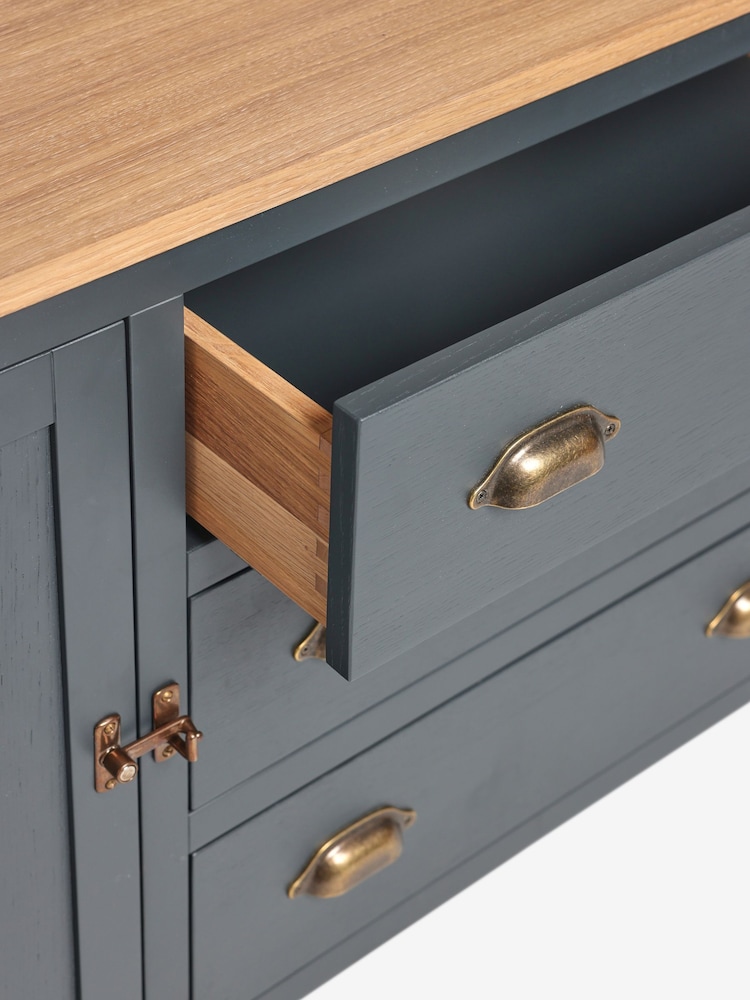 Navy Claude Oak Veneer Large Sideboard - Image 11 of 11