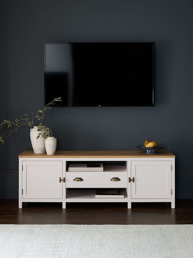 Cream Claude Oak Veneer Up to 65 Inch TV Unit - Image 1 of 11