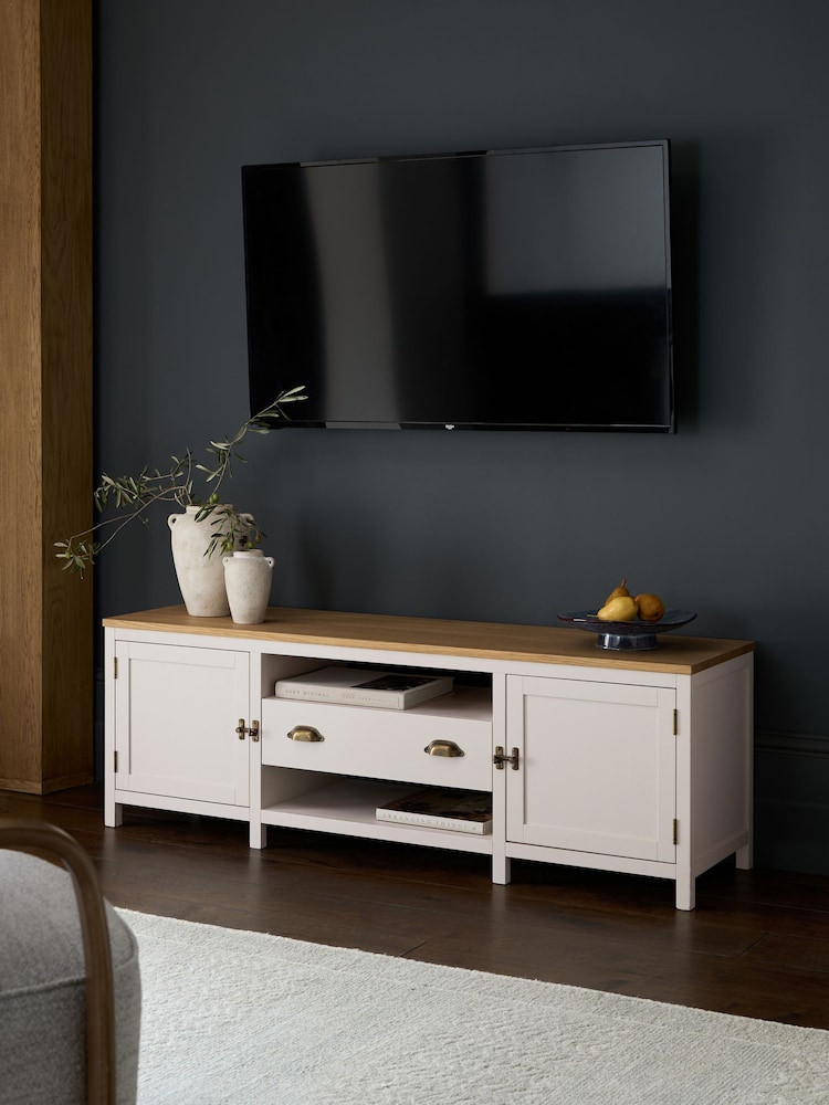 Cream Claude Oak Veneer Up to 65 Inch TV Unit - Image 2 of 11