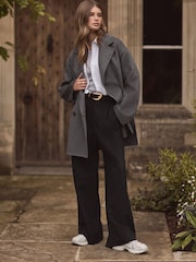 Grey Premium Handsewn Wool Blend Blazer Coat - Image 2 of 7