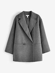 Grey Premium Handsewn Wool Blend Blazer Coat - Image 6 of 7