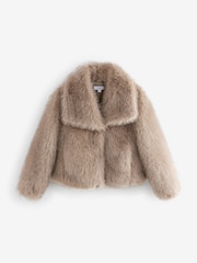 Neutral Short Faux Fur Jacket - Image 2 of 3