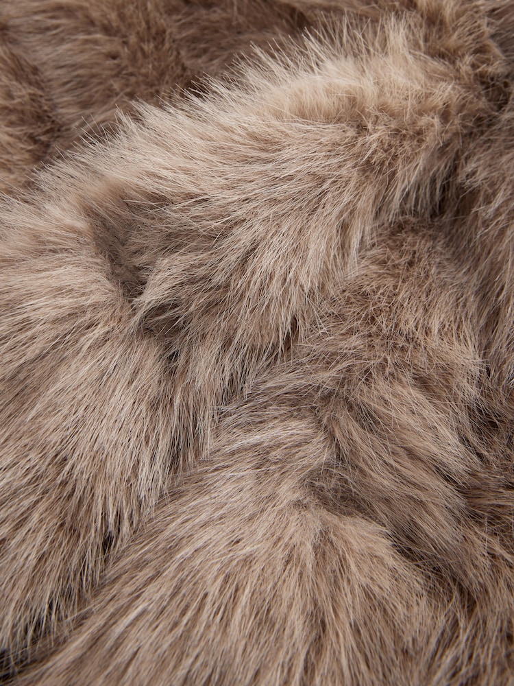 Neutral Short Faux Fur Jacket - Image 3 of 3