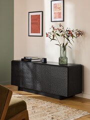 Black Mango Wood Carved Large Sideboard - Image 1 of 10