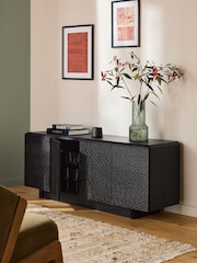 Black Mango Wood Carved Large Sideboard - Image 3 of 10