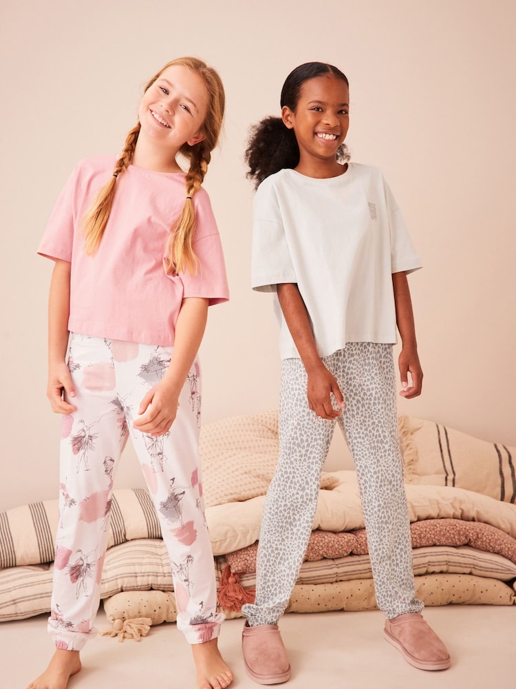 Pink & Grau - Jogger-Schlafanzüge 2er-Pack (3-16J.) - Bild 1 von 8 Pink & Grau - Jogger-Schlafanzüge 2er-Pack (3-16J.) - Bild 1 von 8