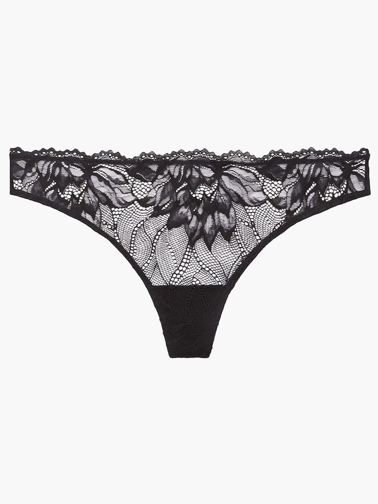 Calvin Klein Black Floral Lace Thong - Image 3 of 3