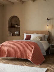 Rust Brown Reversible Cotton Rich Bedspread - Image 1 of 2
