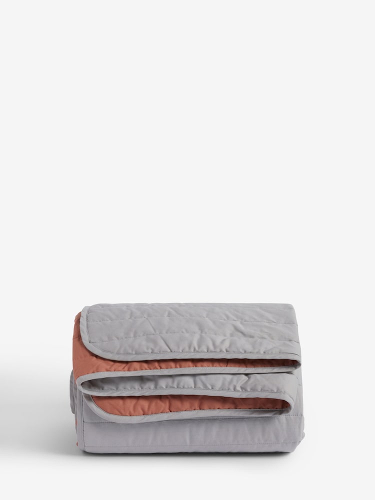 Rust Brown Reversible Cotton Rich Bedspread - Image 2 of 2