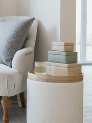 Chapter B Set of 3 Cream Lattice Storage Baskets - Image 2 of 5