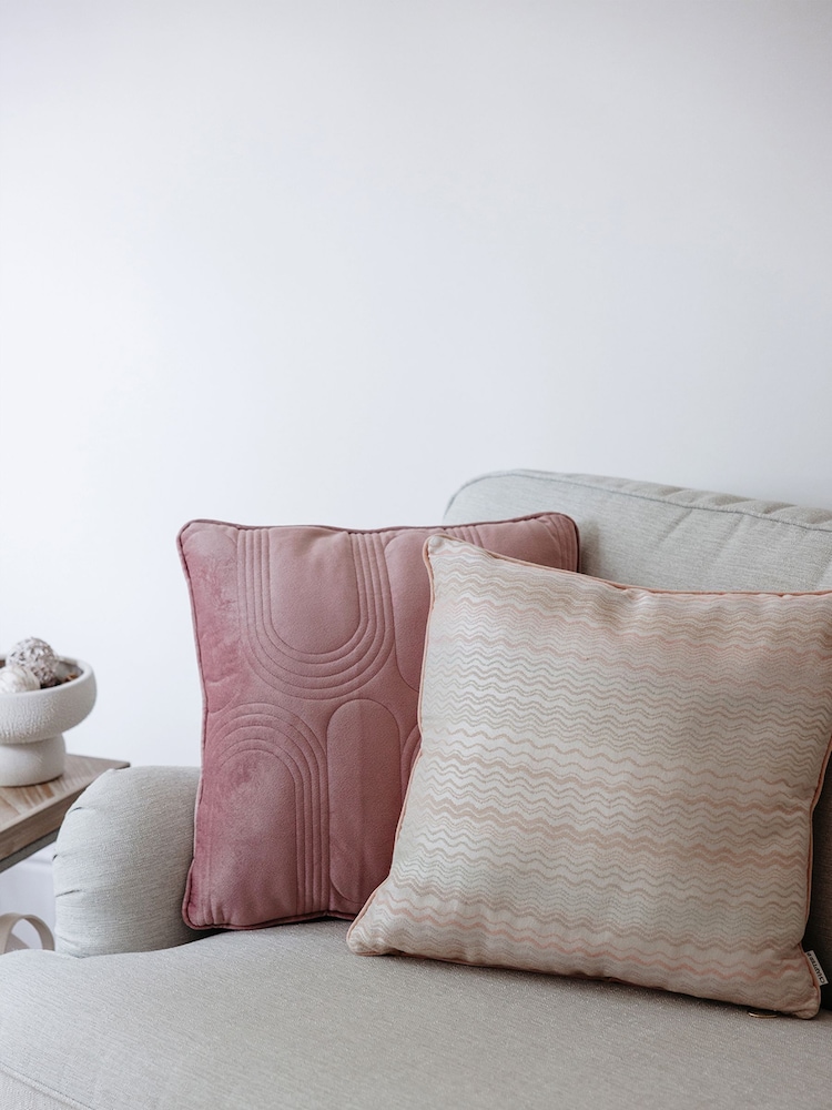 Chapter B Pink Wave Jacquard Cushion - Image 1 of 6