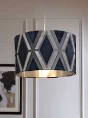 Navy Blue Geo Easy Fit  Lamp Shade - Image 1 of 5